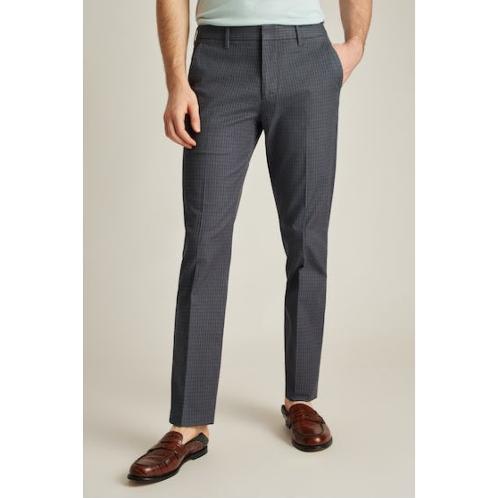 NWOT Bonobos Stretch Weekday Warrior Dress Pants in Charcoal Twill Check